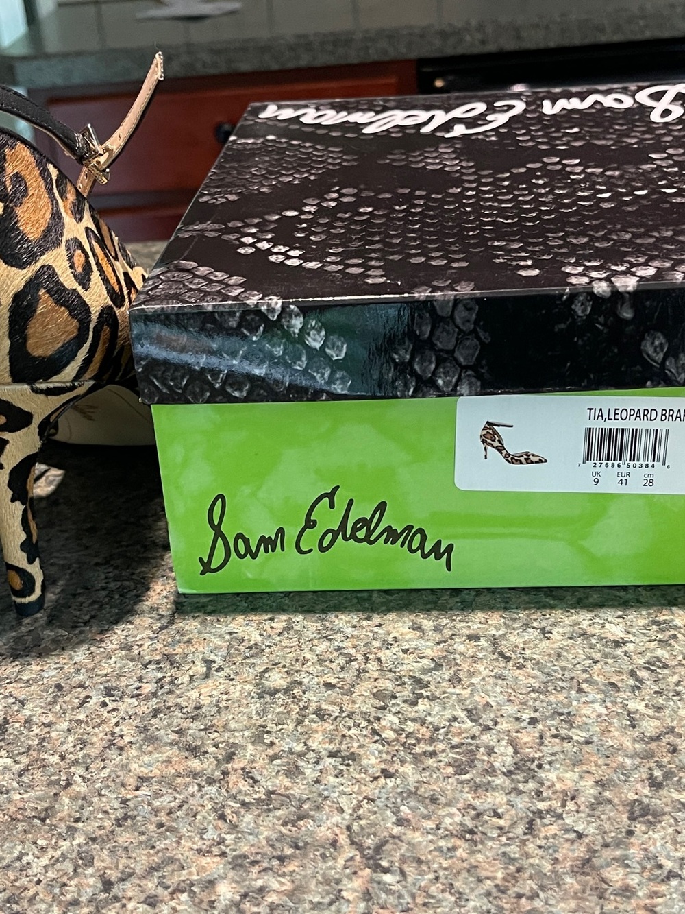 Sam Edelman Leopard Print Ankle-Strap Pumps in Tan and Black - size 11 - Picture 6 of 8